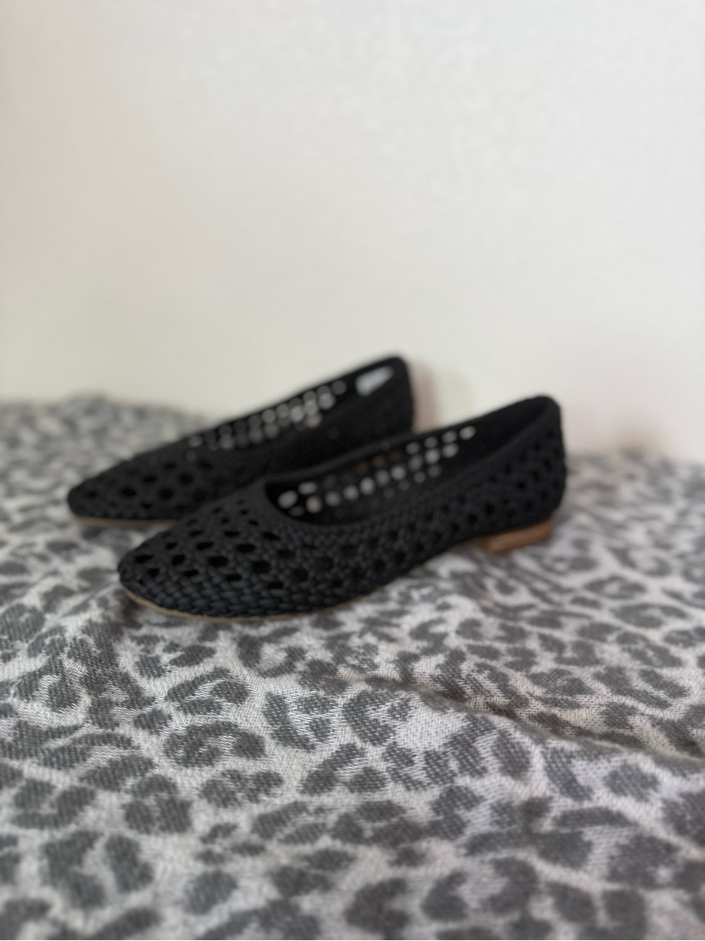 Toms Black Woven Ballet Flats